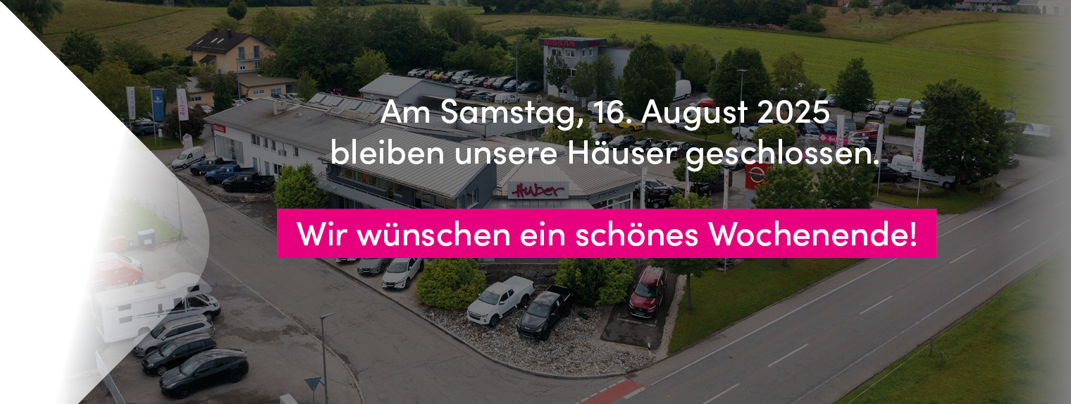 Schließung 16. August 2025